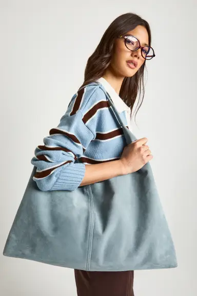 Faux Suede Tote Bag