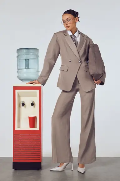 Woven Tailored Slim Straight Leg Trousers