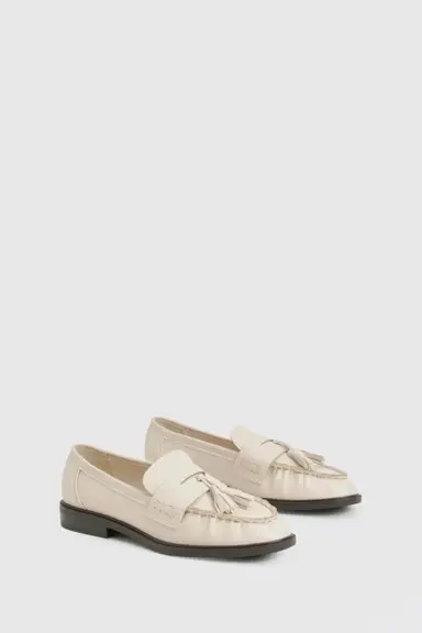 Ruched Tassel Loafers